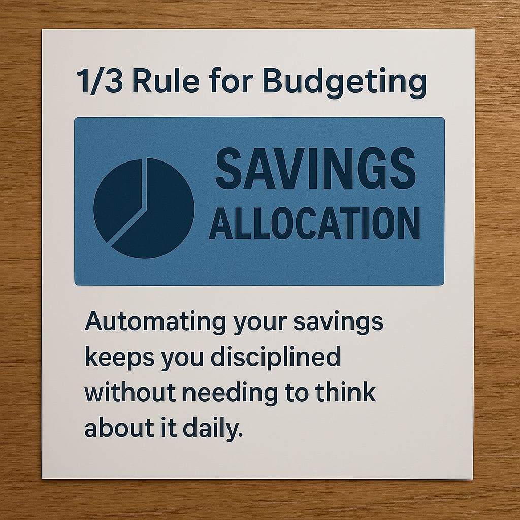 The Smart 1/3 Rule: How to Balance Debt, Savings & Lifestyle in 2025 3 1/3 Rule for Budgeting – Savings Allocation