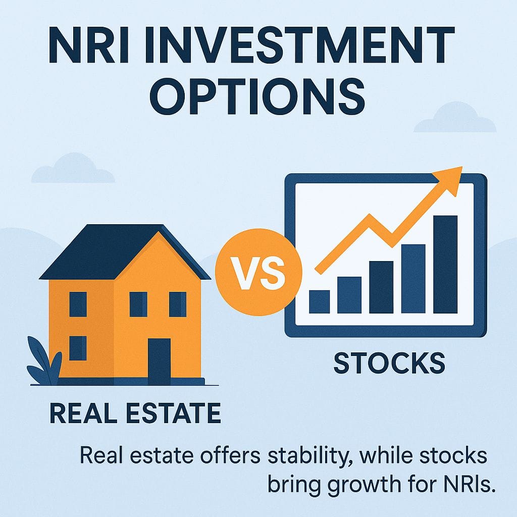 NRI investment options real estate vs stocks 2025,
send money to India online,

