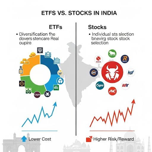 ETFs vs Stocks comparison India