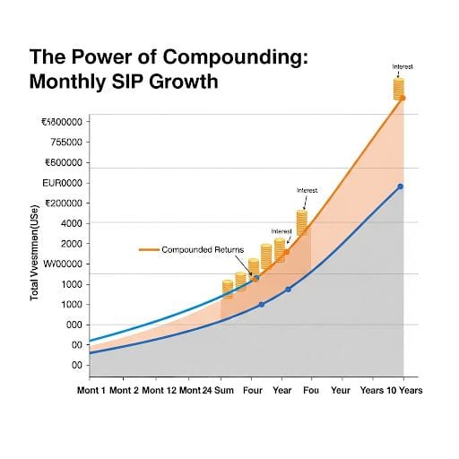 SIP Trends 2025: The Disciplined Approach of Monthly SIPs for Long-Term Wealth Creation 4 Wealth creation through SIP compounding over decades